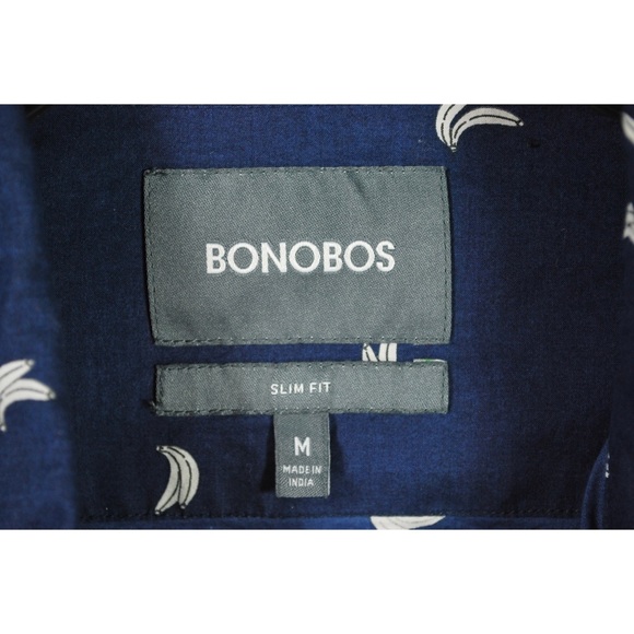 Bonobos Dark Blue Bananas Button Front Shirt - Picture 5 of 5